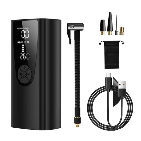 Smart Digital Tire Pump With Auto Shut-Off 6000mAh Air Compressor Tyre Inflator