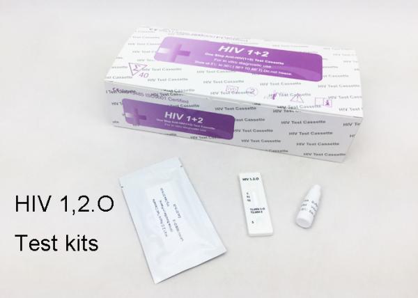 Tri - Line HIV 1,2,O Home Testing Kits Blood Specimen 4mm Cassette Private Test