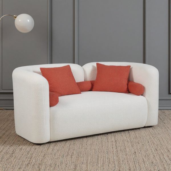 Simple Fabric Frame Extendable 2-Seater Curved Modular Sofa Comfortable Living Room Reclining Corner Sofa Modern Sponge