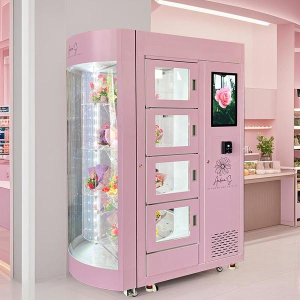 ウィンセン花屋 新鮮な花の自動販売機 大きな透明窓