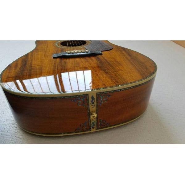Real Abalone Inlay 41 Inch Koa Wood Round Body Classic Acoustic Guitar Free Shipping