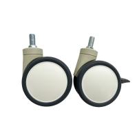 TPR Hospital Bed Caster Wheels 125MM Twin Wheels Medical Trolley Castors With Brake