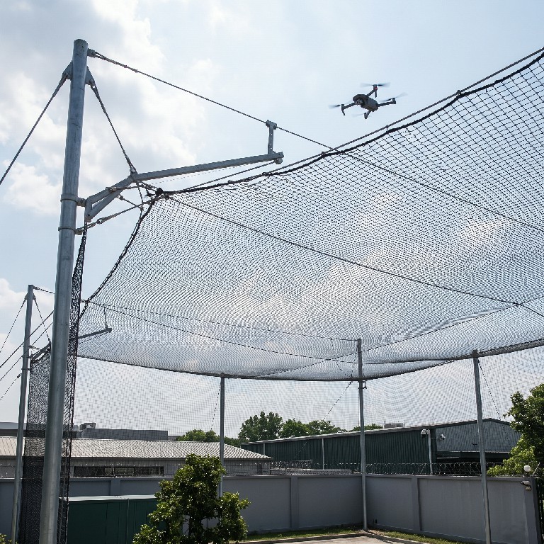 Flame retardant Stop Drones Overhead Netting Made Of High Tensile Nylon Mesh