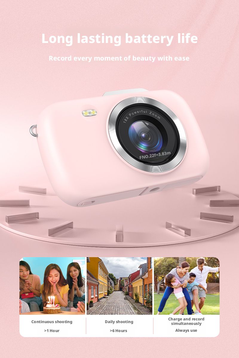 4K 64MP Optical Zoom Digital Camera 16x Electronic Image Stabilization HD Screen Auto Focus Smile Capture Compact Portable