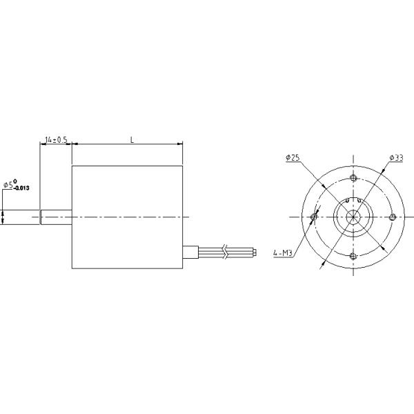 Length 36mm 11.8mN.m 0.1 Kg Brushless DC Electric Motor