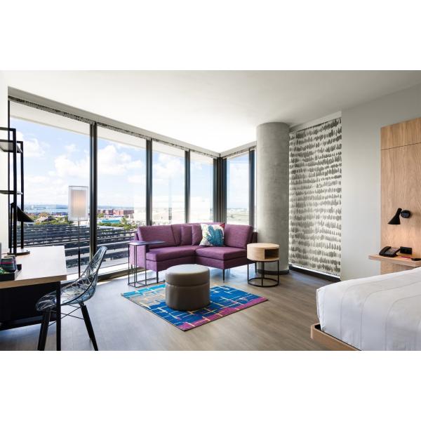 Естественная мебель наборов спальни гостиницы облицовки свободная + изголовье фиксированной мебели большое