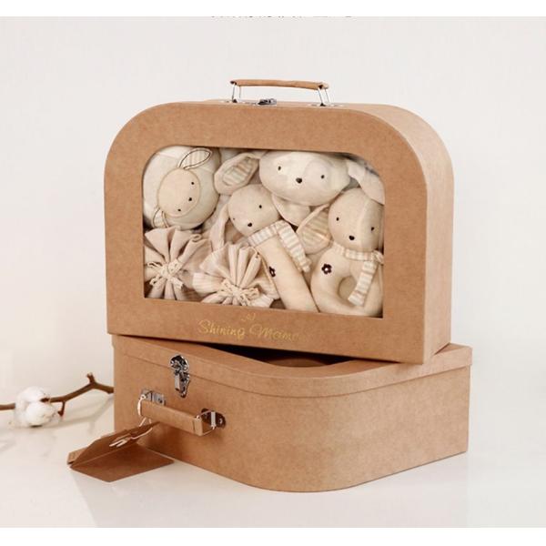 Настройка изысканные CMYK рожденные детские одежды носки набор в металлическом рукоятке подарочной коробки чемодан