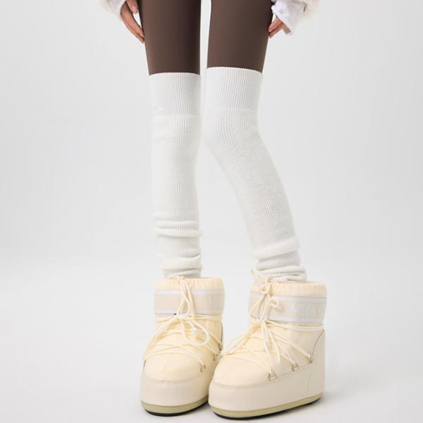 Femmes à nervures au-dessus du genou chaussettes hautes chaussettes chauffantes pour les jambes sans orteils chauffantes pour les jambes pour le yoga et le ballet