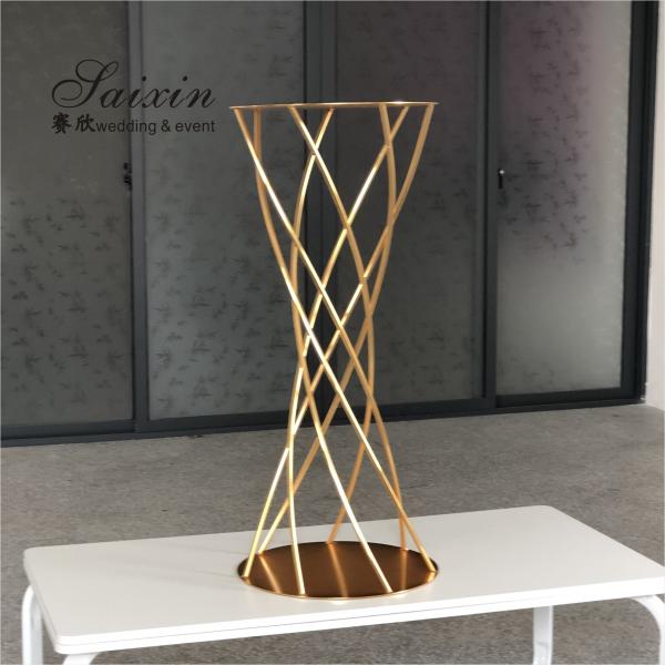 ZT-406 venda quente arranjo de flores de ouro de metal está para decoração de mesa de casamento
