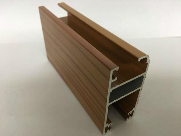 Light Brown Wood Finish Aluminium Profiles For Decoration 6m Normal length