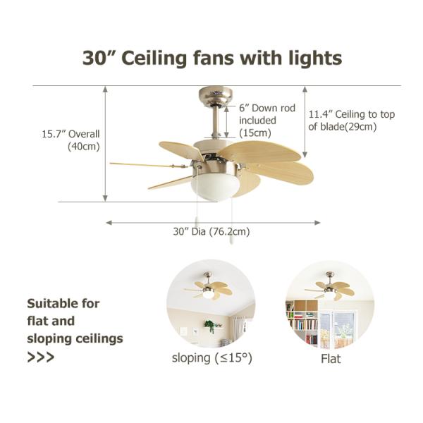 1stshine Ventilador de teto de baixa tensão Pervanesi Ventilador de teto com velocidade ajustável e cadeia de puxa