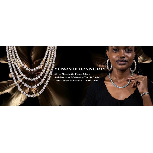 Точный шкентель Vvs Moissanite ожерелья тенниса Moissanite ювелирных изделий изготовленный на заказ