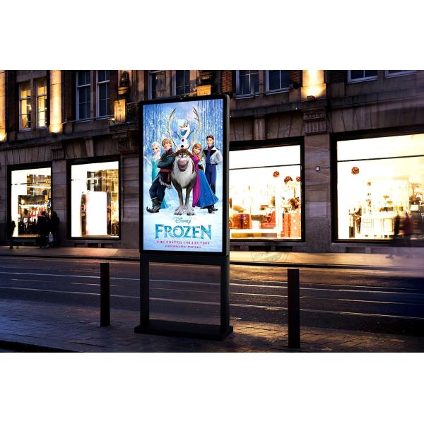 65 55 Inch Outdoor Waterproof IP66 Digital LCD Advertising Screen Freestanding for Restaurants Menu