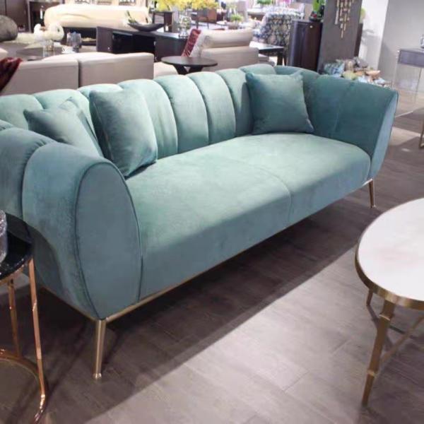Modern Interior Green Velvet Sofa For Star Hotel Room Reception