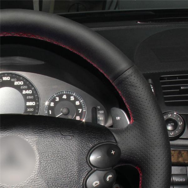 20*15*7cm Hand Sewing Leather Steering Wheel Cover for Mercedes Benz AMG CLK SL35 W211 E230 E280 E350 CLS-Class CLS350 CLS500 2005-2009
