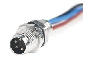 IP67 M8 Connecteur avant Installer le bouclier 4P mâle 0.2m longueur du câble