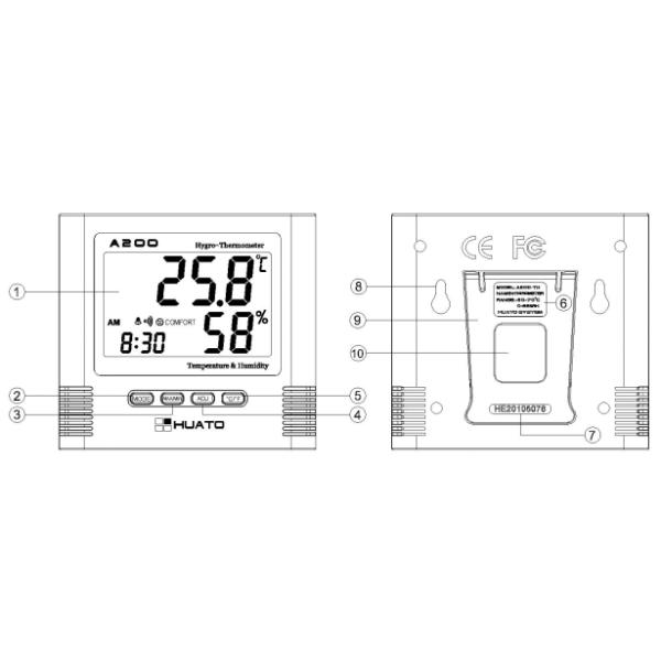 High Reliable  Indoor Outdoor Thermometer Hygrometer Desktop Wall Mounted Design