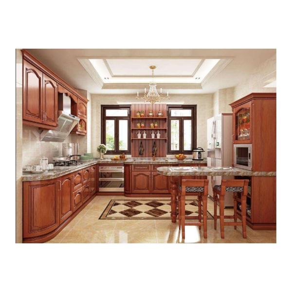 Modern Solid Wood Kitchen Cabinet with PVC Membrane Door Panel and Distinctive Designs