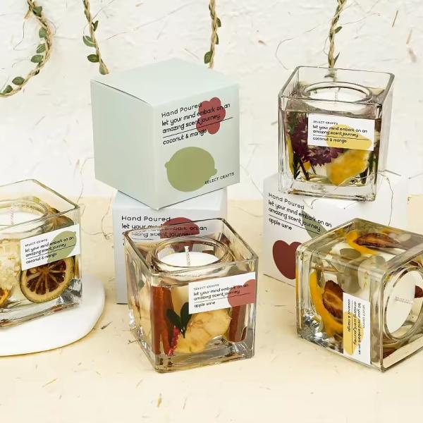 Aroma Light Candles Clear Glass Jar Aroma Candles Home Fragrance Gifts