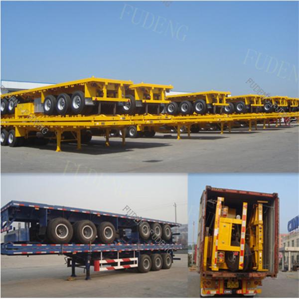 50000 Kilograms Payload Flatbed Cargo Trailer For 20ft / 40ft Container Deliver