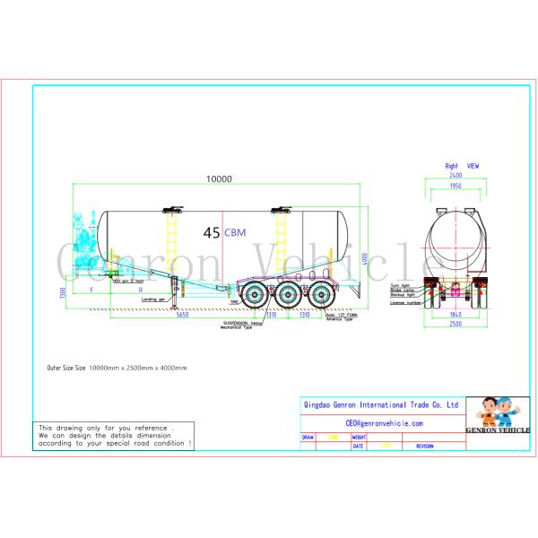 Pneumatic Dry Bulk Powder Cement Semi Trailer Tanker Truck To Mozambique