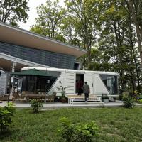 Éco-Chic Modulaire de l'acier encadré Container maisons hôtellerie instantanée complexe pour les hôtels et les applications résidentielles compactes villas