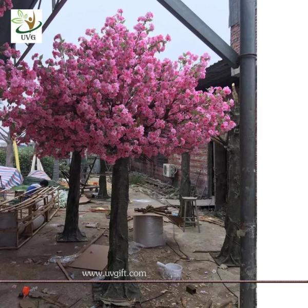 UVG 3.5m tall artificial decorative trees with pink cherry blossoms for garden landscaping CHR028