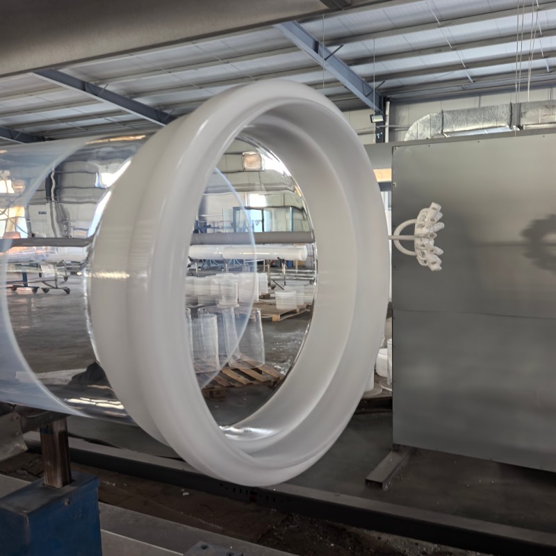Customized Polished Quartz Tube with Flange Large Size 3-10mm Wall Thickness
