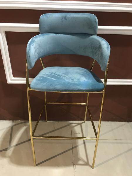 Strong Load Bearing 49cm Flannel Wrought Iron Bar Chair