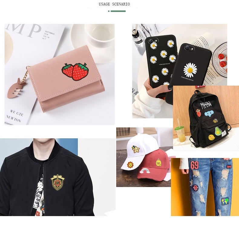 Toothbrush Embroidered Leather Key Ring Pink Island Scenery Premium Embroidery Keychain 3D High-Quality Double-Sided