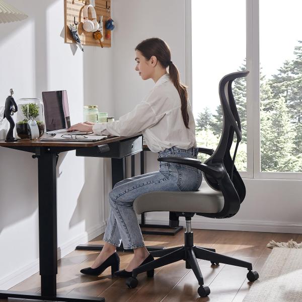 High Back Mesh Chair with Flip-up Armrests and Lumbar Support Mail Packing Included