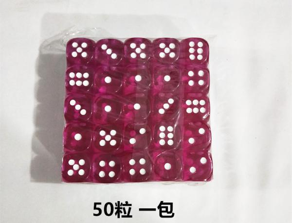 Acrylic Material Transparent Colored Dice 18 / 20MM For Amusement Room
