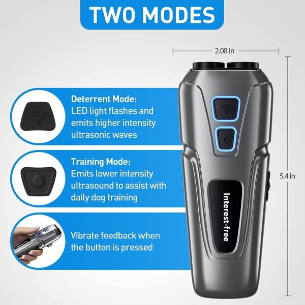 New Arrival Rechargeable Ultrasonic Dog Bark Control & Training Repeller with LED Deterrent for Dog Behavior Modification