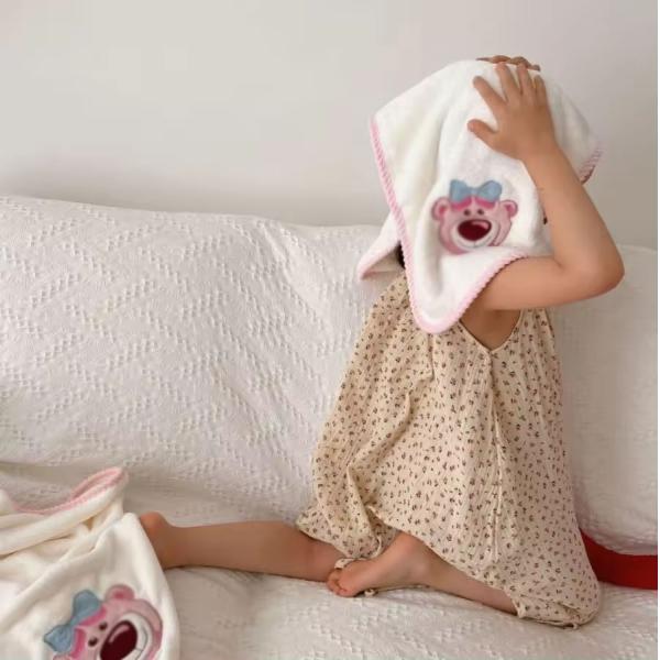 Супер сильное поглощение воды Домашнее детское полотенце для ванны Коралловый бархатный набор с мультипликационным узором