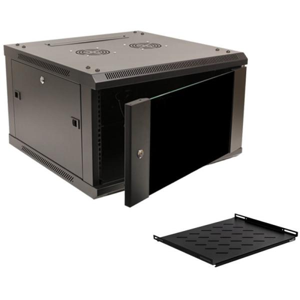 Computer Wall Mount Data Rack 19inch Dustproof With Toughened Glass Door