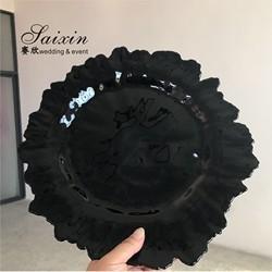 ZT-P056 Decoração de borda de prata clara Placa de carregador de vidro para decoração de casamento em casa