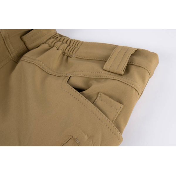 Men's Fleece Lined Tactical Cargo Pants with Zip Thigh Pocket and Partial Elastic Back Waist