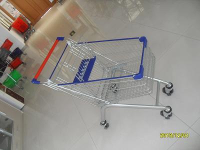 Anti UV Plastic Parts Vegetable Shopping Trolley For Supermarket , Easy Push Hanle