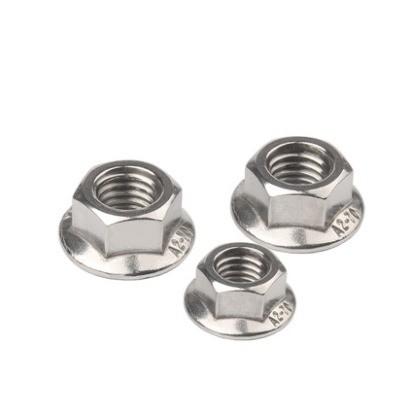 304 M8 Hex Lock Din6923 Auto-verrouillage Hexagon Flange Noix avec traitement de surface simple