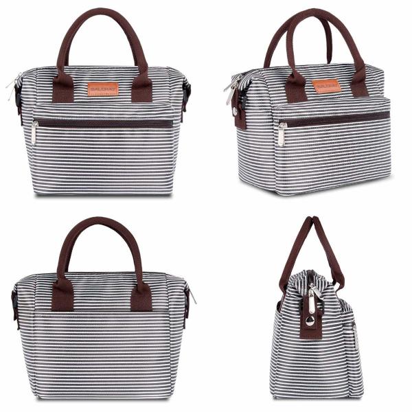 Fashion Insulated Food Cooler Bags For Women Water Resistant 9.7Lx1.2Wx6.2H Inch