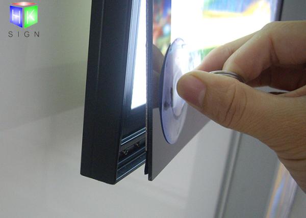 Black Aluminum Advertising Light Boxes , Led Lightbox Sign With Picture Frame