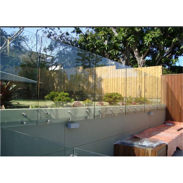 Residential Frameless Glass Railing , Frameless Glass Balcony Balustrade Systems