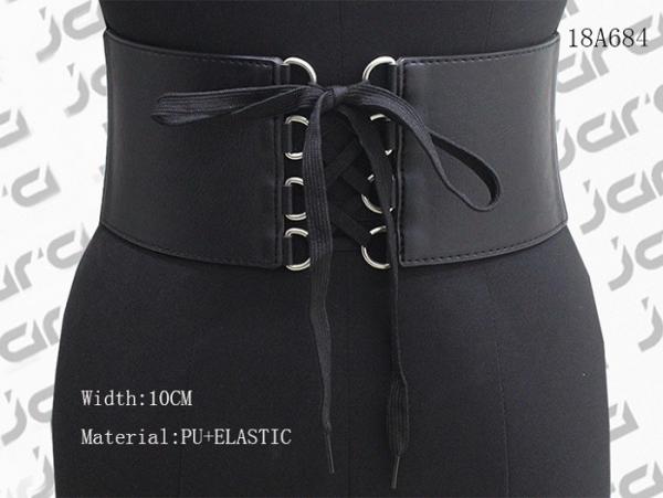 Durable 10cm Wide Womens Stretch Belts With Black Cord Fixed & Snap Buttons