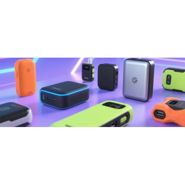 Multi Color Portable Fast Charger Power Bank With Digital Display 3 Device Charging