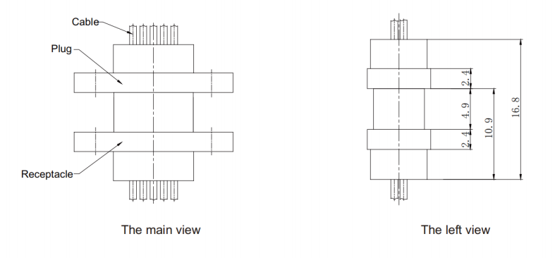Metal J30J Connector Rectangular Mini D Connector J30J-51TJP