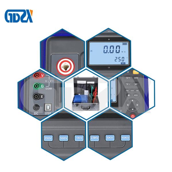 Medidor de Megger do verificador da isolação da terra de 5KV 2000GΩ Digitas com teste atual da C.C.