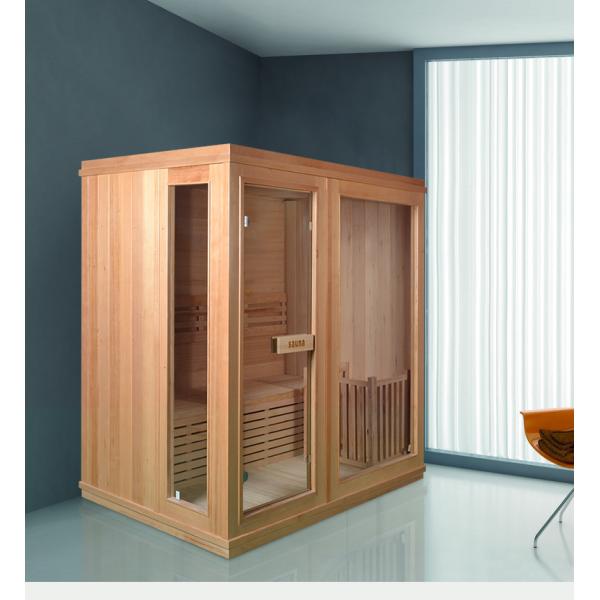 Traditional Dry Indoor Home Steam Sauna Room With Stove And Stone