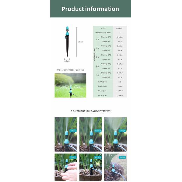 Быстрое введение капли / распылитель сопла орошение Садовые цветы Растения полив капли
