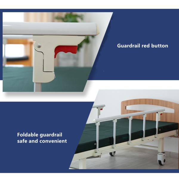 Adjustable Manual Hospital Bed Back Raising Hospital Style Beds Wooden Bed Head With Rails