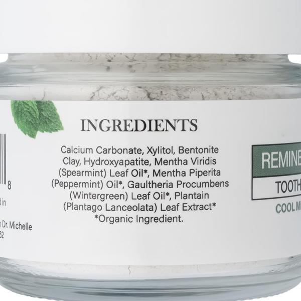 No Fluoride Remineralizing Tooth Powder Hydroxyapatite Formula Cool Mint Flavor